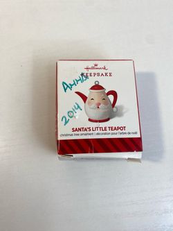 Hallmark Keepsake 2014 Miniature Santas Little Teapot Christmas Tree Ornament