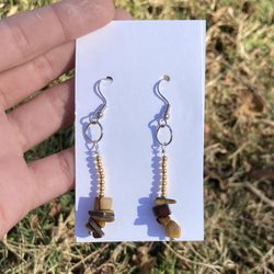 Tigers Eye Crystal Dangle Earrings