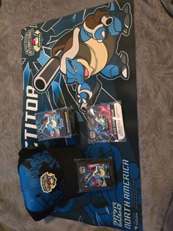 Pokemon Mega Blastoise NAIC 2026 Competitor Kit Playmat Deck Box Sleeves Hat