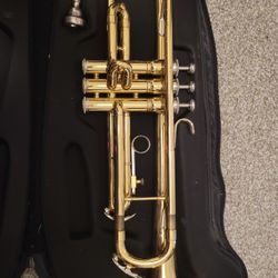 Beginner Brass Trumpet with case, oil, grease, and cleaning snake