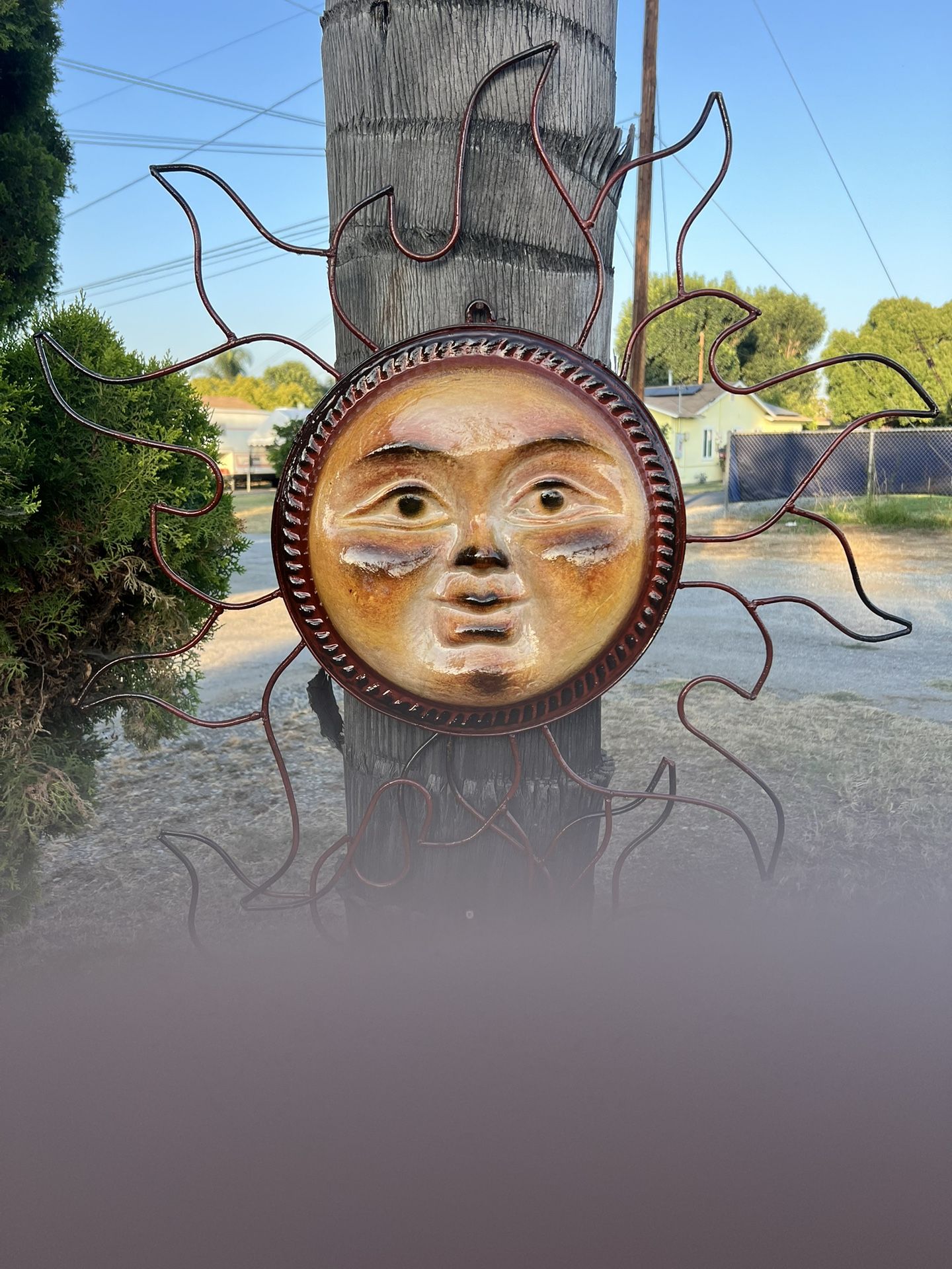 Iron Clay Sun Wall Decor