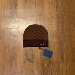 Brown Patch Beanie