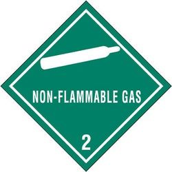 NON-FLAMMABLE GAS 2 Lables 11" X 11" Package of 50ct.