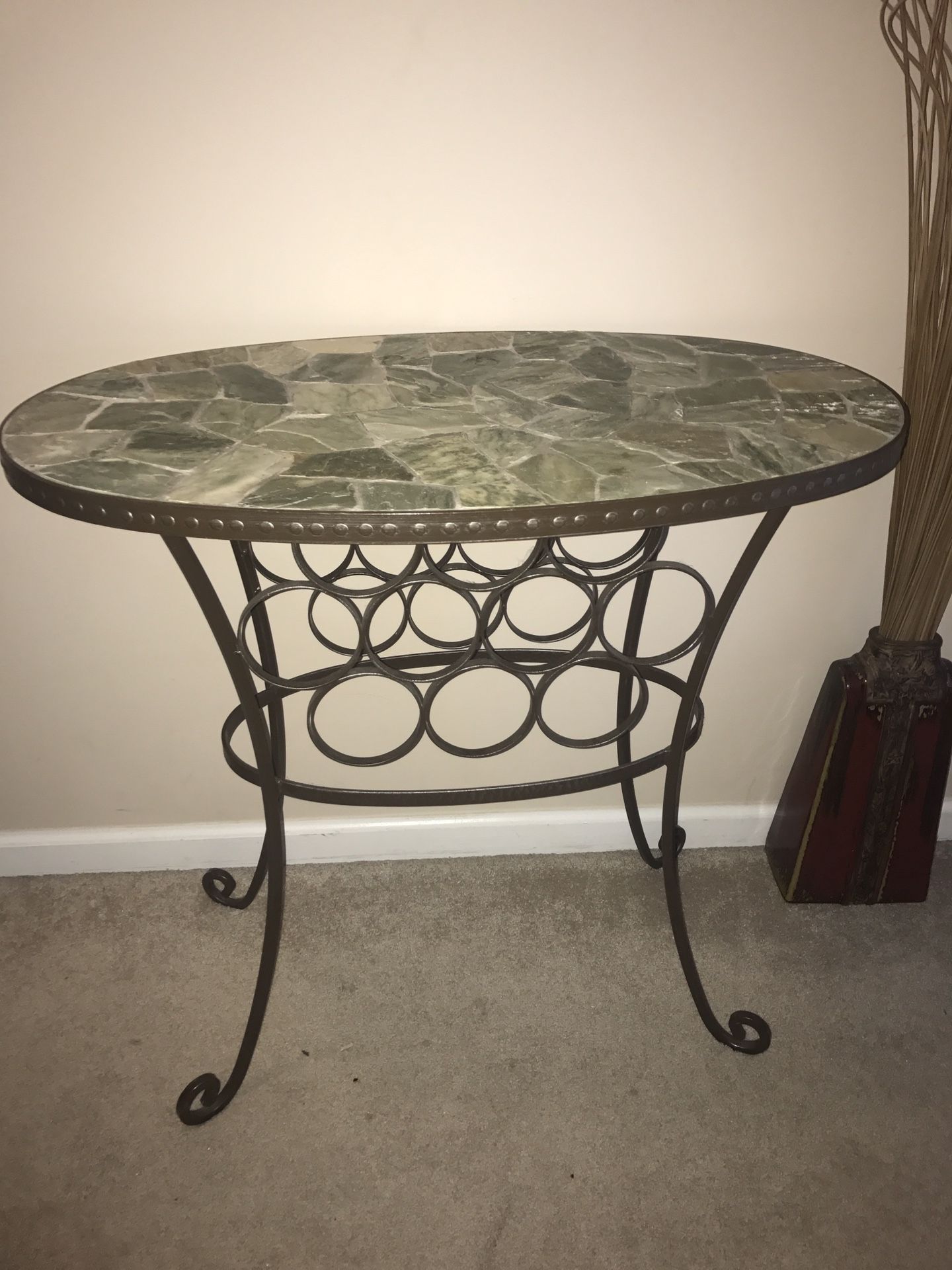 Stone Top Wine Rack and Table 31.5 x 17