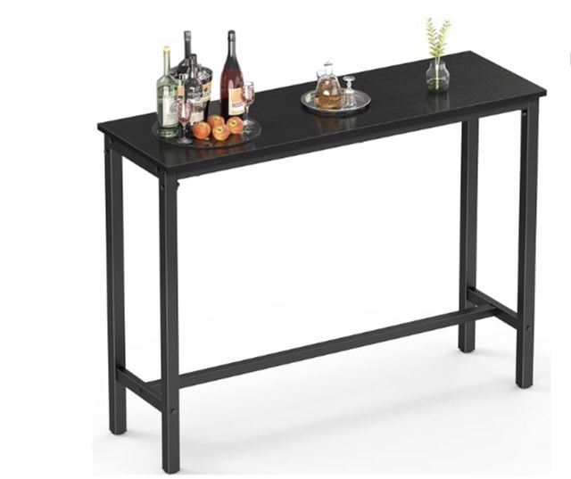 Mr IRONSTONE Bar Table, 47" Pub High Top Rectangular Height Sofa Console Dining Coffee Table, for Narrow Space, Living Room, Sturdy Metal Frame, Easy 