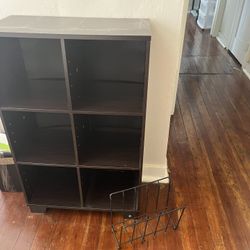 Moving  Out Sale!!! 6 Storage Space Open Shelf + Magazine  Rack 