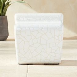 CB2 Plaza White Tile Outdoor Side Table