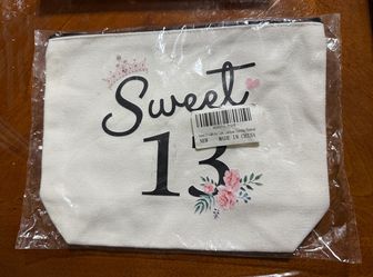 New sweet 13 cosmetic bag