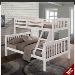 $450 Twin Full Bunk Bed With 2 Memory Foam Mattress Limit Supply 
