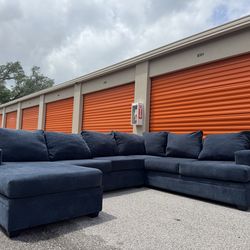 Blue sectional couch