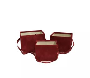 Velvet hand held flower bucket flower box Set Of 3 Pcs. Luxury Flower Bucket