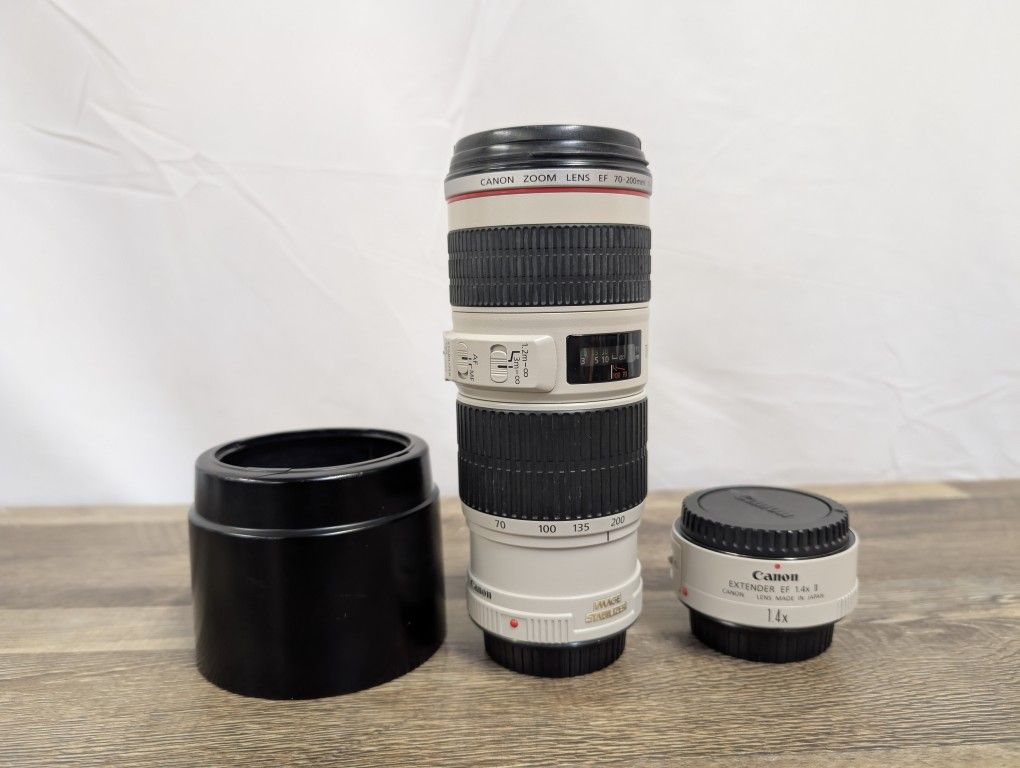 Canon 70-200mm 1:4 L iS USM AND A CANON 1.4 X II