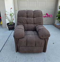 Manual Recliner Chair Ergonomic Overstuffed Breathable Fabric Steel Frame Side Pockets High Backrest Comfortable Armrests