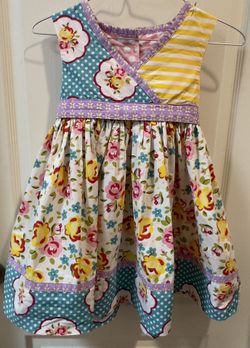 Jelly The Pug Boutique--Size 6--Teal, Lavender & Yellow Easter/Spring dress--Never Worn