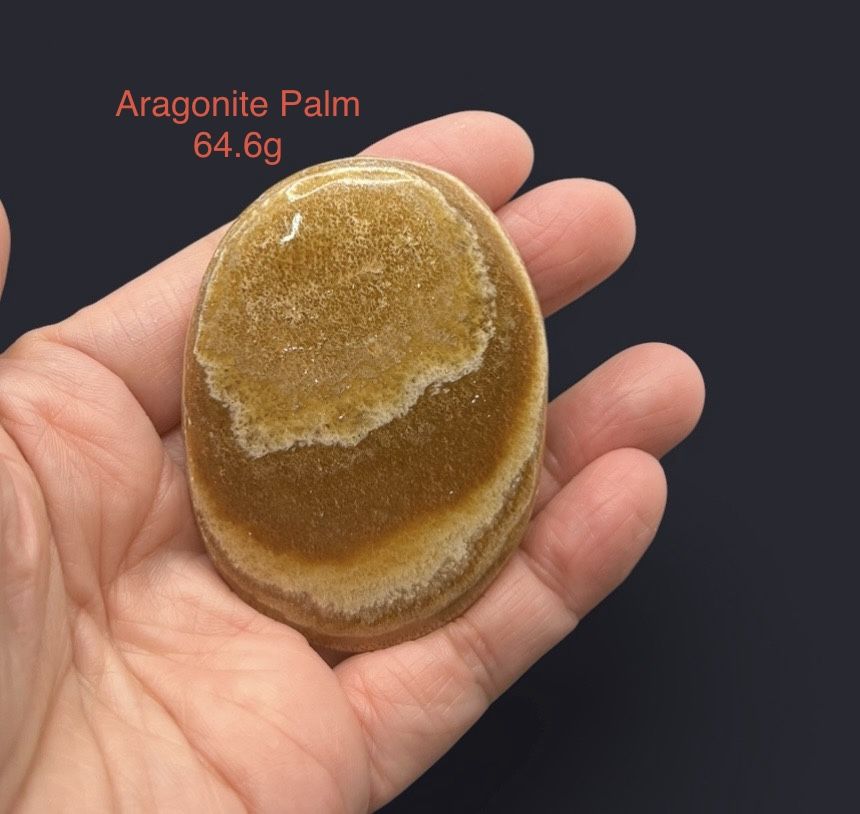 Aragonite Genuine Palm Stone from Morocco 64.6g