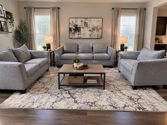 Beautiful Gray 3-Piece Living Room Sofa Set – Clean & Comfortable