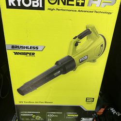 Ryobi ONE+ HP 18V Brushless Whisper Series 130 MPH 450 CFM Cordless Battery Leaf Blower (Tool Only)