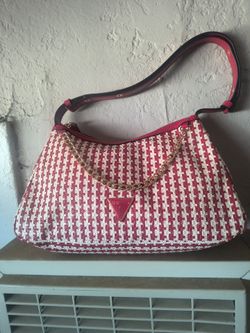 Guess purse red and white