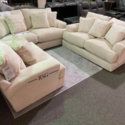 Steel Frame Comfort Coil Living Room Sofa And Loveseat ⭐$39 Down Payment with Financing ⭐ 90 Days same as cash