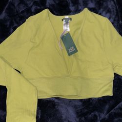 Lime Green Crop Shirt