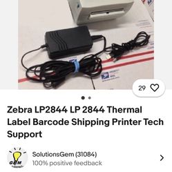 Zebra LP2844 LP 2844 Thermal Label Barcode Printer 