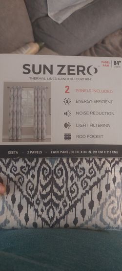 Sun Zero Keeta Thermal Lined Window Curtains 84"