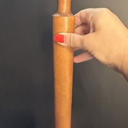 Large Brown Wood One Piece Rolling Pin