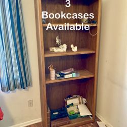 3 Available Solid Wood Bookcase shelving