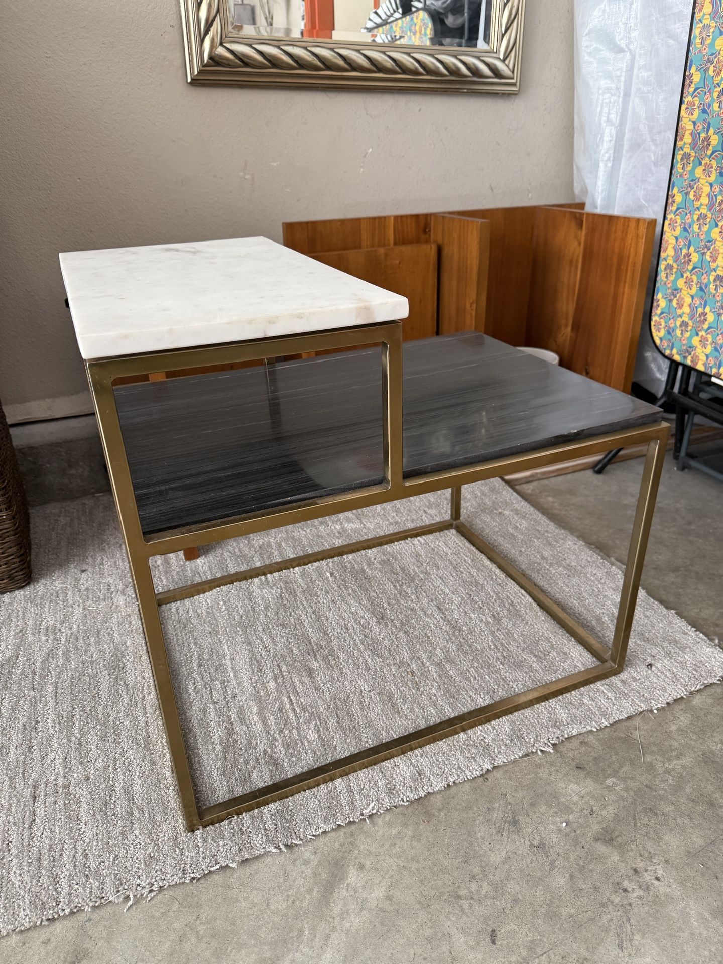 CB2 Modern Marble Side Table