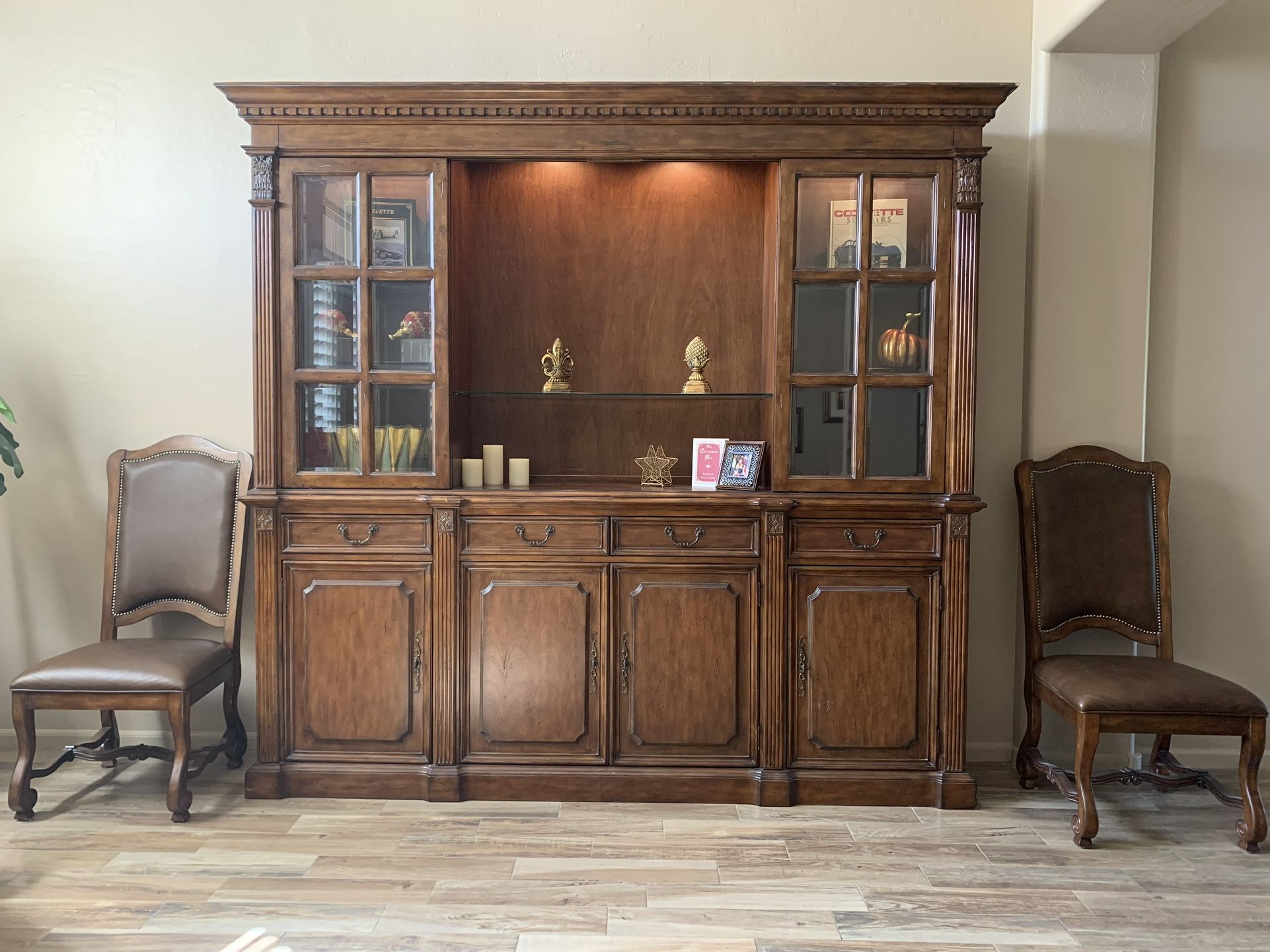 Large Brown Office Armoire/Cabinet/Dresser