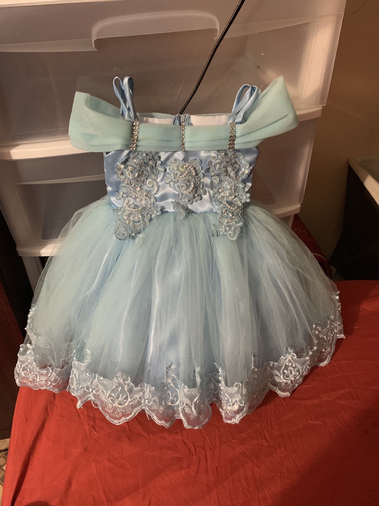 Blue birthday dress for baby 1st birthday