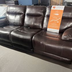 Leather Power Recliner Sofa