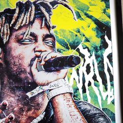 JuiceWrld hypebeast art Wall Glass Frame supreme offwhite