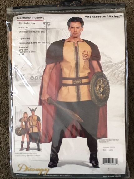 Costume NEW Voracious Viking Adult Sz L (Grade 14+). 3pc Halloween