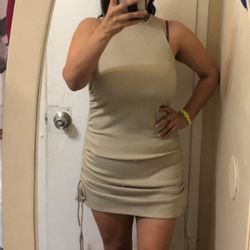 Beige Forever 21 Dress New L/Vestido Beige L Estira Nuevo 