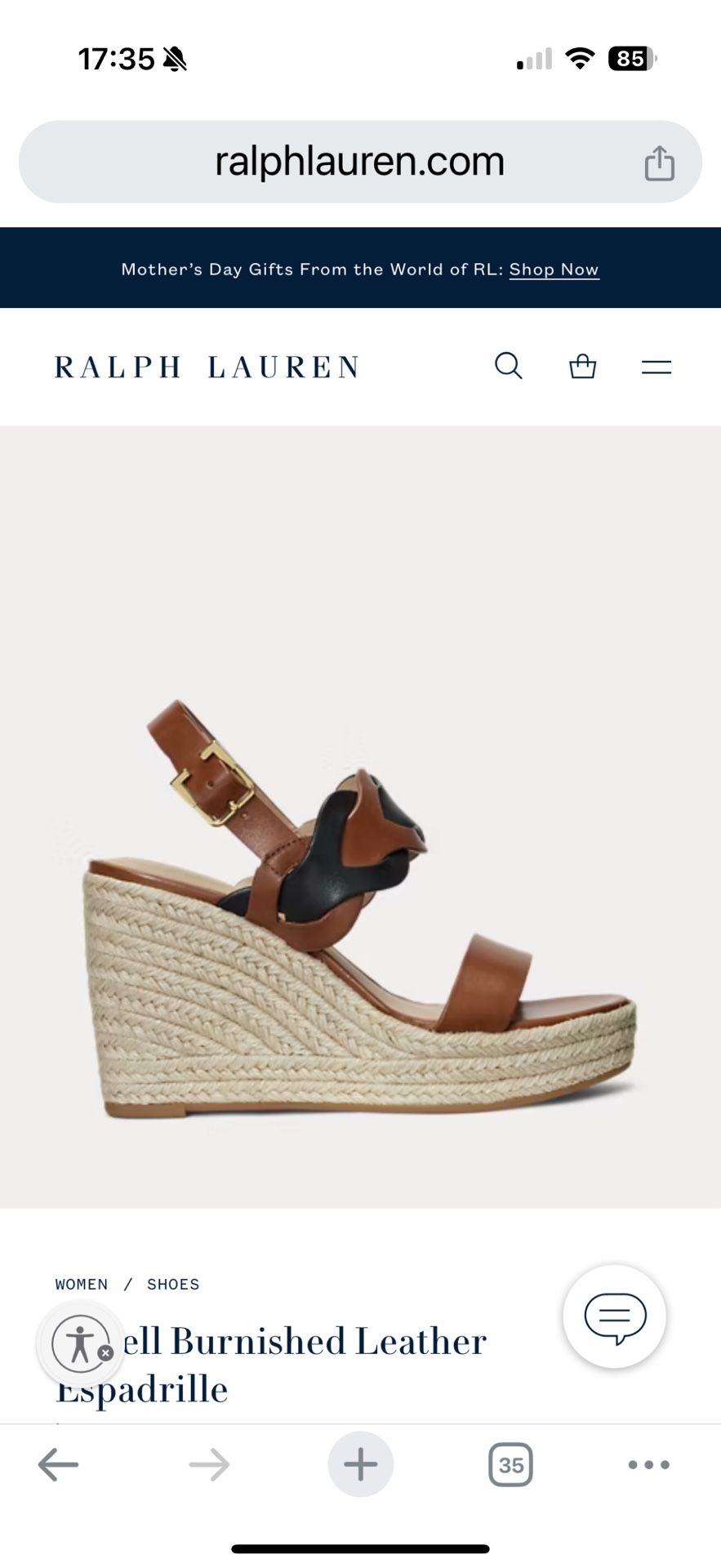 NWT Lauren Ralf Lauren Platform Size W7,5