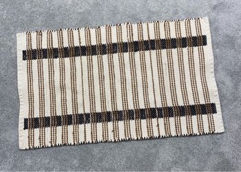 Threshold striped cotton bath rug 33”x20”