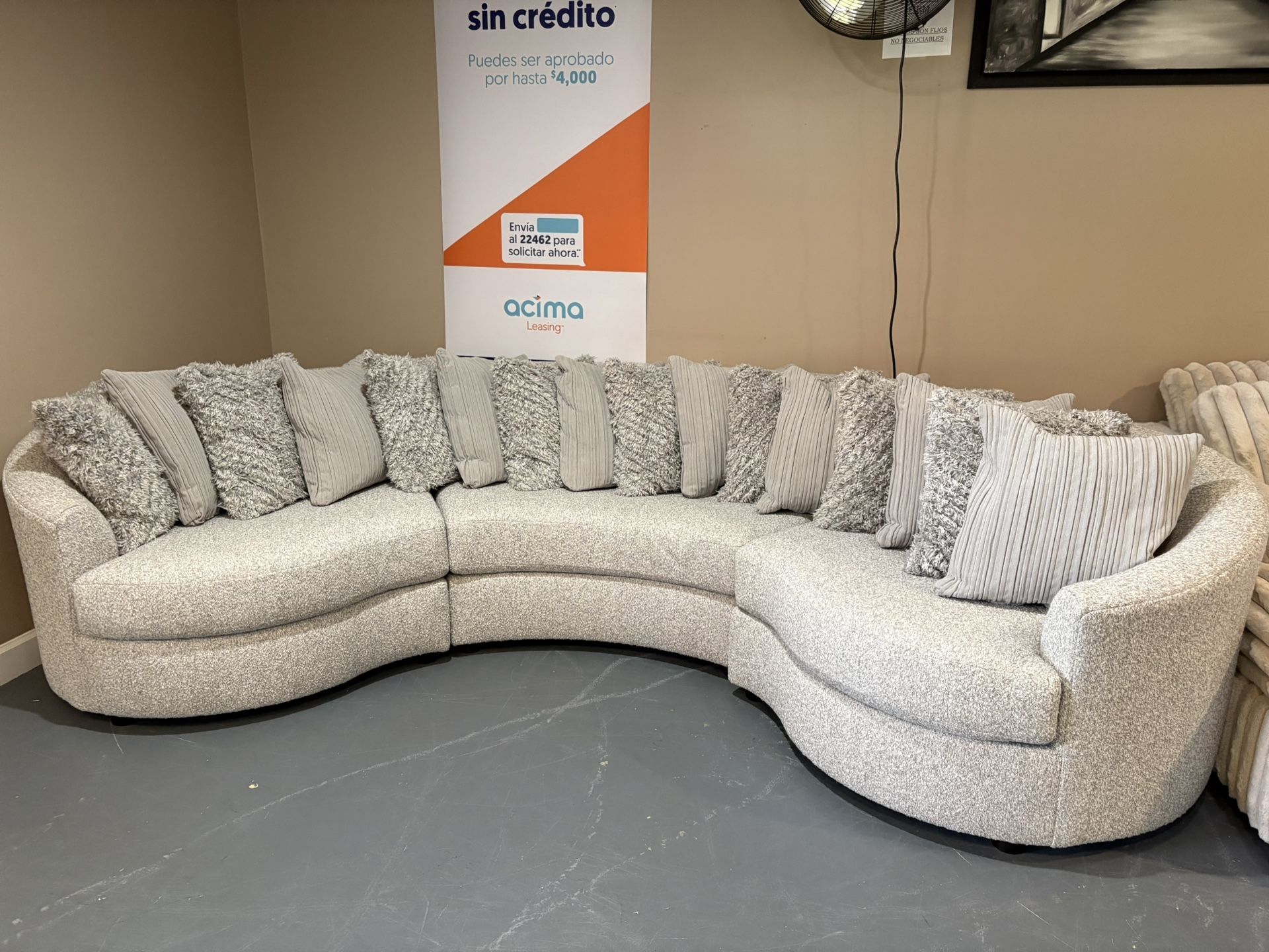 New 3pc Curved Sectional
