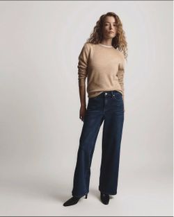 NWT Quince Mongolian Cashmere Crewneck Sweater Oatmeal M