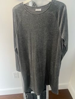 Gray Long Sleeve Sweatshirt Dress