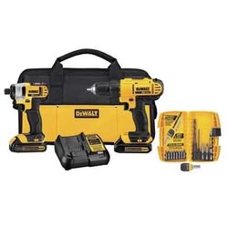 DeWalt 20V MAX Cordless Brushed ×2 Tool Compact Drill and Impact Driver Kit
