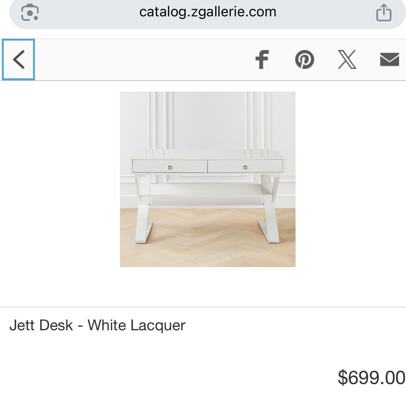 Desk High Gloss White