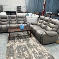 Gray Leather Sofa