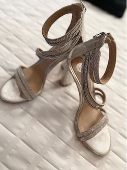 Rhinestone Strappy Block Heel Sandals