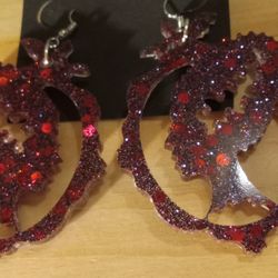 Bride Of Frankenstein Earrings In Red