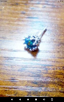 Purple Opal Earrings Made Out Of Silver For Earlobe