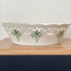 Lenox Holiday Pierced Bowl 9” USA