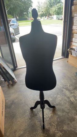PayLessHere | Female Mannequin Torso | Black | Lightweight with 13.8" Height Adjustment, Dress Form Body with Wooden Tripod Base & Foam | For Shops, T