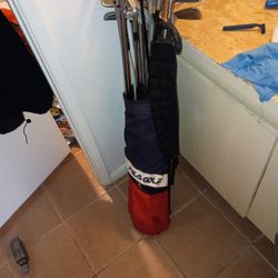 Vintage Fila Golf Bag With Clubs 