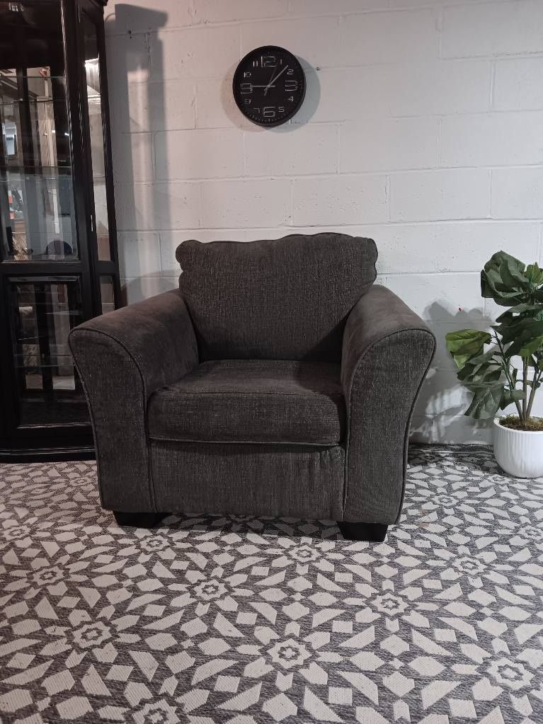 Upholstered Gray Arm Chair